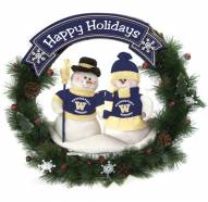 Washington Huskies NCAA Team Snowman Christmas Wreath