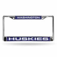 Washington Huskies Laser Chrome License Plate Frame