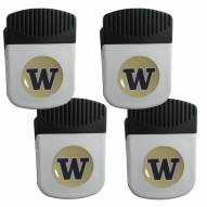 Washington Huskies 4 Pack Chip Clip Magnet with Bottle Opener