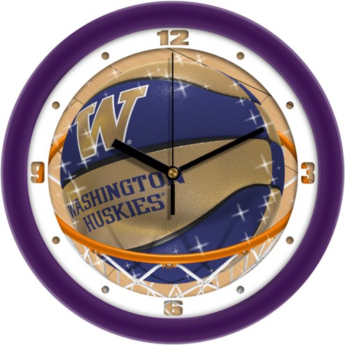 Washington Huskies Slam Dunk Wall Clock