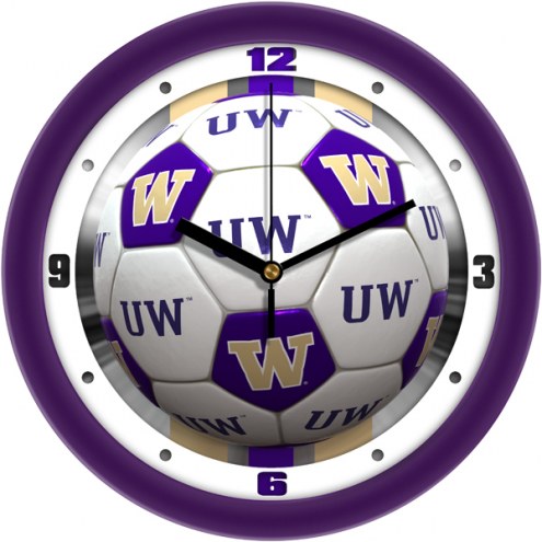 Washington Huskies Soccer Wall Clock