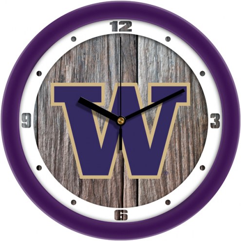 Washington Huskies Weathered Wood Wall Clock
