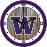 Washington Huskies Weathered Wood Wall Clock
