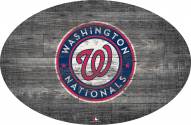 Washington Nationals 46" Distressed Wood Oval Sign