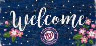Washington Nationals 6" x 12" Floral Welcome Sign
