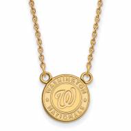 Washington Nationals Sterling Silver Gold Plated Small Pendant Necklace