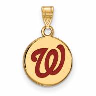 Washington Nationals Sterling Silver Gold Plated Small Pendant