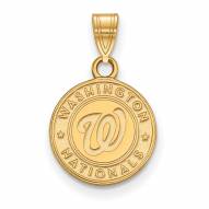 Washington Nationals MLB Sterling Silver Gold Plated Small Pendant
