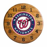 Washington Nationals Oak Barrel Clock