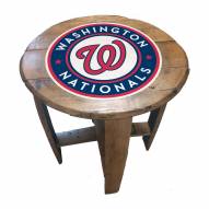 Washington Nationals Oak Barrel Table