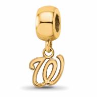 Washington Nationals Sterling Silver Gold Plated Extra Small Dangle Bead