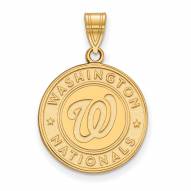 Washington Nationals Sterling Silver Gold Plated Large Pendant