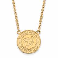 Washington Nationals Sterling Silver Gold Plated Large Pendant Necklace