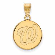 Washington Nationals Sterling Silver Gold Plated Medium Disc Pendant
