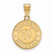 Washington Nationals Sterling Silver Gold Plated Medium Pendant