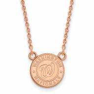 Washington Nationals Sterling Silver Rose Gold Plated Small Pendant Necklace