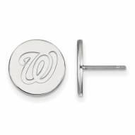 Washington Nationals Sterling Silver Small Disc Earrings
