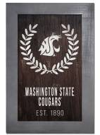 Washington State Cougars 11" x 19" Laurel Wreath Framed Sign