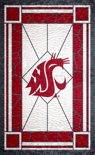 Washington State Cougars 11&quot; x 19&quot; Stained Glass Sign