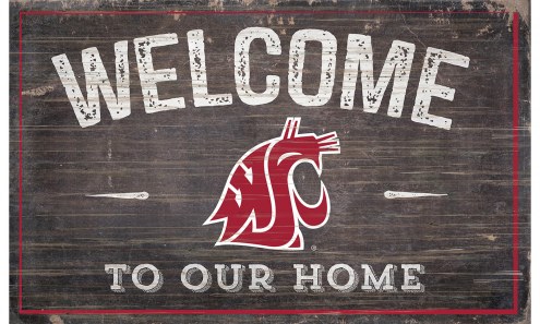 Washington State Cougars 11&quot; x 19&quot; Welcome to Our Home Sign