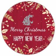Washington State Cougars 12" Merry Christmas & Happy New Year Sign