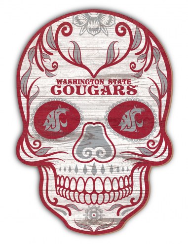 Washington State Cougars 12&quot; Sugar Skull Sign
