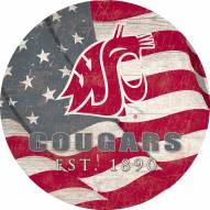 Washington State Cougars 12" Team Color Flag Circle Sign