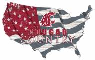 Washington State Cougars 15" USA Flag Cutout Sign