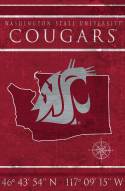 Washington State Cougars 17" x 26" Coordinates Sign