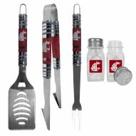 Washington State Cougars 3 Piece Tailgater BBQ Set and Salt and Pepper Shakers
