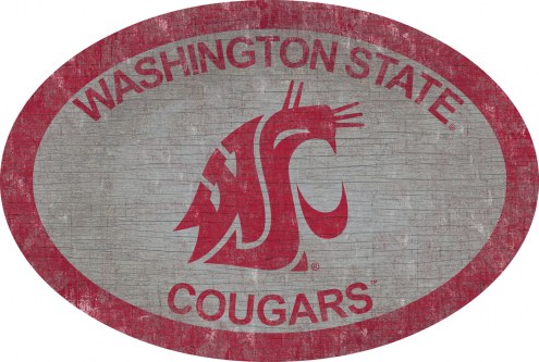 Washington State Cougars 46&quot; Team Color Oval Sign