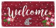 Washington State Cougars 6" x 12" Floral Welcome Sign