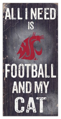Washington State Cougars 6&quot; x 12&quot; Football & My Cat Sign