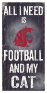 Washington State Cougars 6" x 12" Football & My Cat Sign