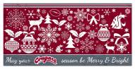 Washington State Cougars 6" x 12" Merry & Bright Sign