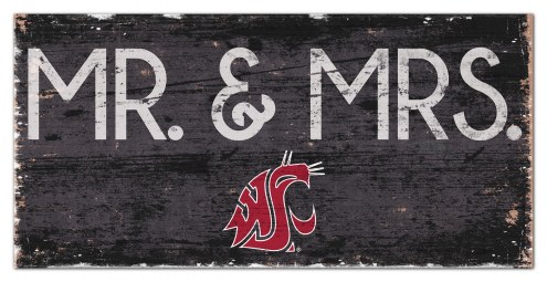 Washington State Cougars 6&quot; x 12&quot; Mr. & Mrs. Sign