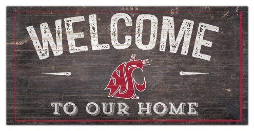 Washington State Cougars 6&quot; x 12&quot; Welcome Sign