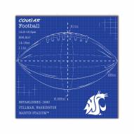 Washington State Cougars Ball Blueprint 10" x 10" Sign