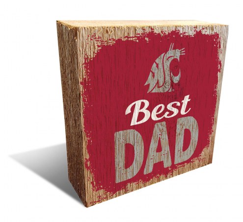 Washington State Cougars Best Dad 6&quot; x 6&quot; Block