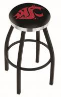Washington State Cougars Black Swivel Barstool with Chrome Accent Ring