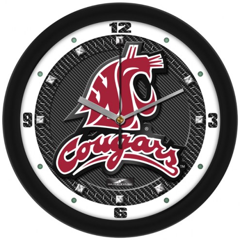 Washington State Cougars Carbon Fiber Wall Clock