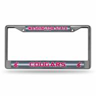 Washington State Cougars Chrome Glitter License Plate Frame