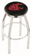 Washington State Cougars Chrome Swivel Bar Stool with Accent Ring
