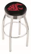 Washington State Cougars Chrome Swivel Barstool with Ribbed Accent Ring