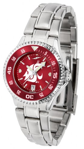 Washington State Cougars Competitor Steel AnoChrome Women's Watch - Color Bezel