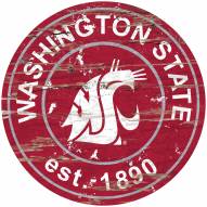 Washington State Cougars Distressed Round Sign