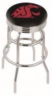 Washington State Cougars Double Ring Swivel Barstool with Ribbed Accent Ring