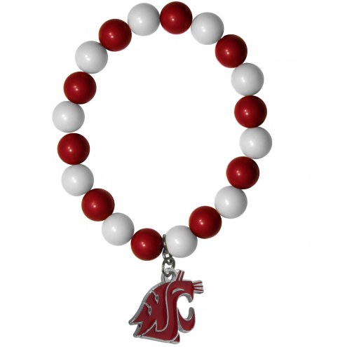 Washington State Cougars Fan Bead Bracelet
