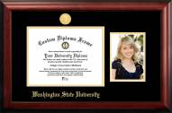 Washington State Cougars Gold Embossed Diploma Frame with Portrait