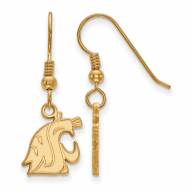 Washington State Cougars Sterling Silver Gold Plated Small Dangle Earrings